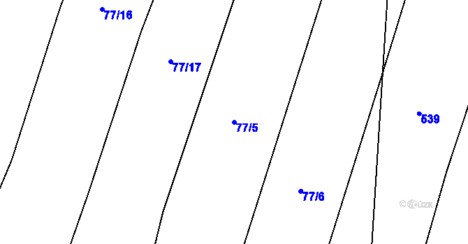 Parcela st. 77/5 v KÚ Zašovice, Katastrální mapa