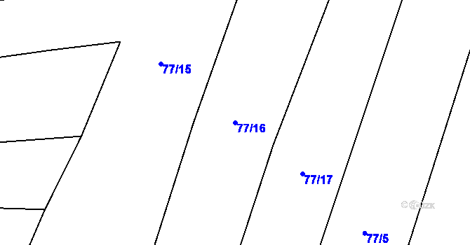 Parcela st. 77/16 v KÚ Zašovice, Katastrální mapa