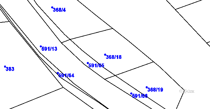 Parcela st. 368/18 v KÚ Zašovice, Katastrální mapa
