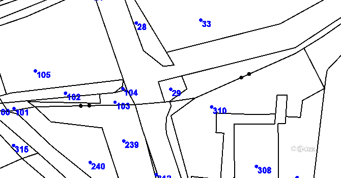 Parcela st. 29 v KÚ Loučky u Zátoru, Katastrální mapa