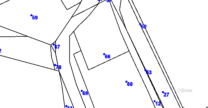 Parcela st. 66 v KÚ Loučky u Zátoru, Katastrální mapa