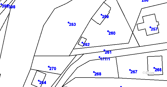 Parcela st. 262 v KÚ Loučky u Zátoru, Katastrální mapa