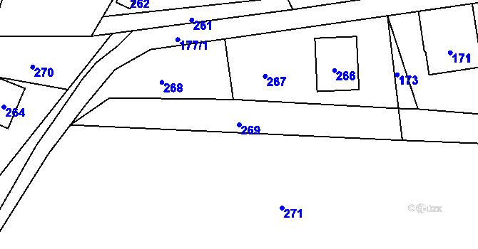 Parcela st. 269 v KÚ Loučky u Zátoru, Katastrální mapa