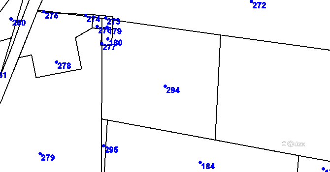 Parcela st. 294 v KÚ Loučky u Zátoru, Katastrální mapa