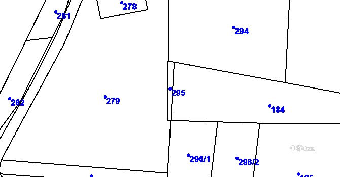 Parcela st. 295 v KÚ Loučky u Zátoru, Katastrální mapa