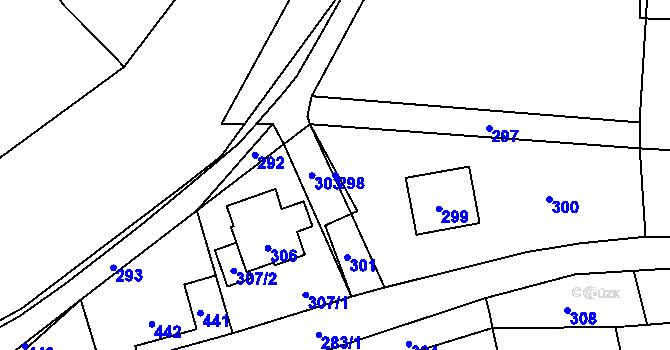 Parcela st. 298 v KÚ Loučky u Zátoru, Katastrální mapa