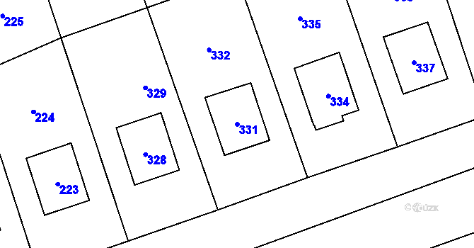 Parcela st. 331 v KÚ Loučky u Zátoru, Katastrální mapa