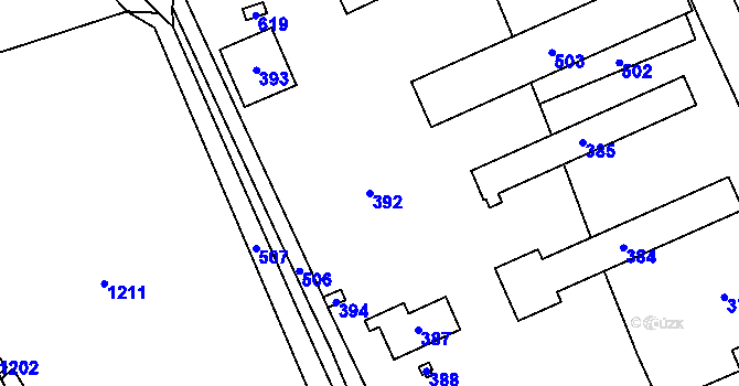 Parcela st. 392 v KÚ Loučky u Zátoru, Katastrální mapa