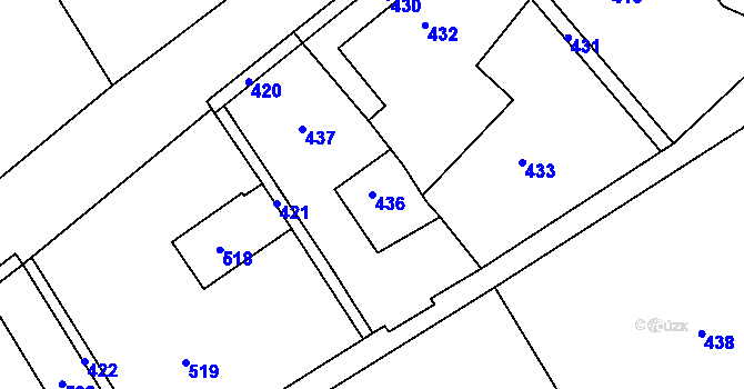 Parcela st. 436 v KÚ Loučky u Zátoru, Katastrální mapa