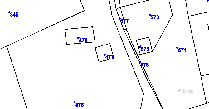 Parcela st. 477 v KÚ Loučky u Zátoru, Katastrální mapa