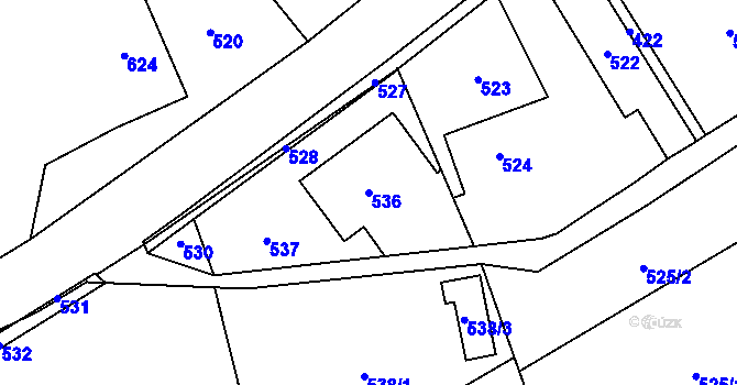 Parcela st. 536 v KÚ Loučky u Zátoru, Katastrální mapa