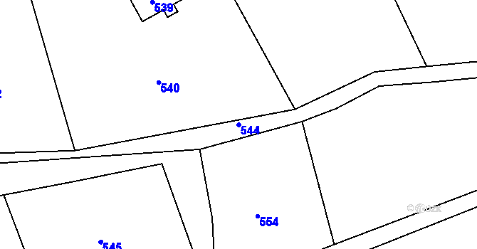 Parcela st. 544 v KÚ Loučky u Zátoru, Katastrální mapa