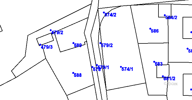 Parcela st. 579 v KÚ Loučky u Zátoru, Katastrální mapa