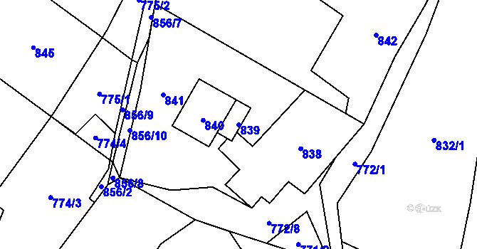 Parcela st. 839 v KÚ Loučky u Zátoru, Katastrální mapa