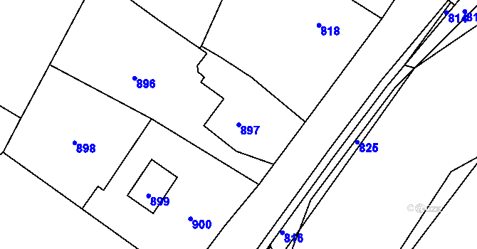 Parcela st. 897 v KÚ Loučky u Zátoru, Katastrální mapa