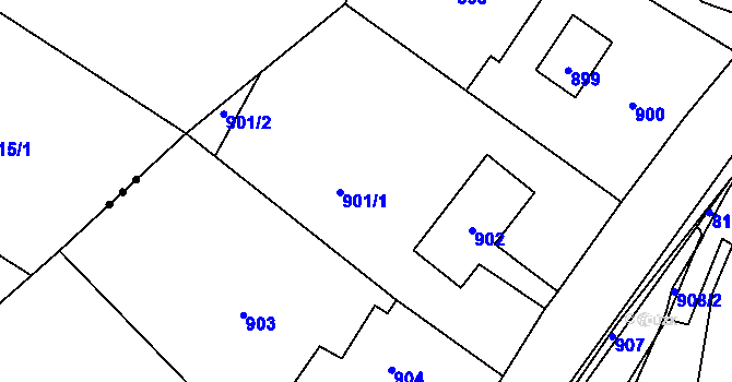 Parcela st. 901 v KÚ Loučky u Zátoru, Katastrální mapa