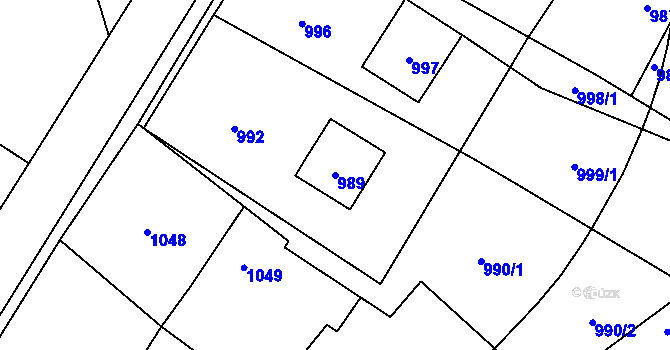 Parcela st. 989 v KÚ Loučky u Zátoru, Katastrální mapa