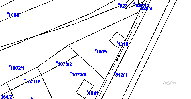 Parcela st. 1009 v KÚ Loučky u Zátoru, Katastrální mapa