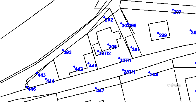 Parcela st. 307/2 v KÚ Loučky u Zátoru, Katastrální mapa