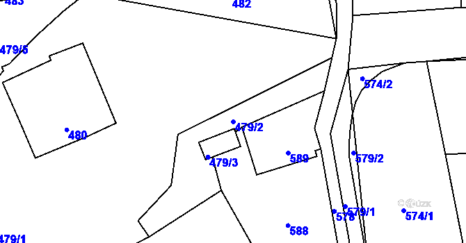 Parcela st. 479/2 v KÚ Loučky u Zátoru, Katastrální mapa
