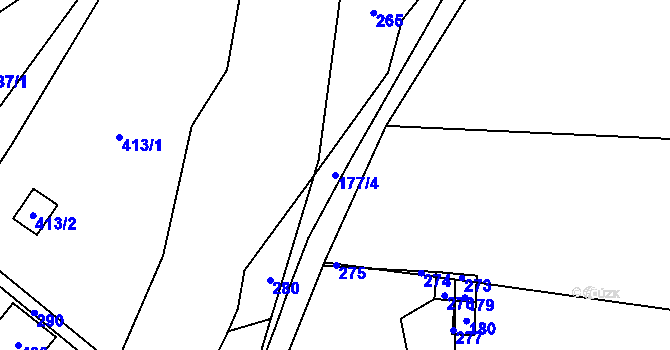 Parcela st. 177/4 v KÚ Loučky u Zátoru, Katastrální mapa