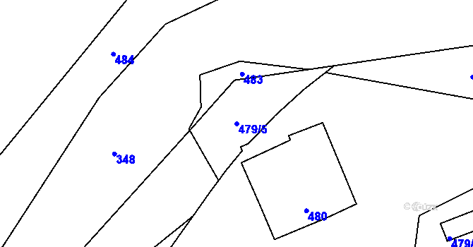 Parcela st. 479/5 v KÚ Loučky u Zátoru, Katastrální mapa