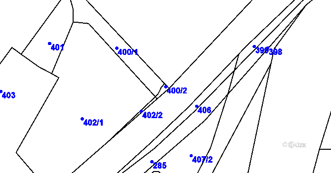 Parcela st. 400/2 v KÚ Loučky u Zátoru, Katastrální mapa