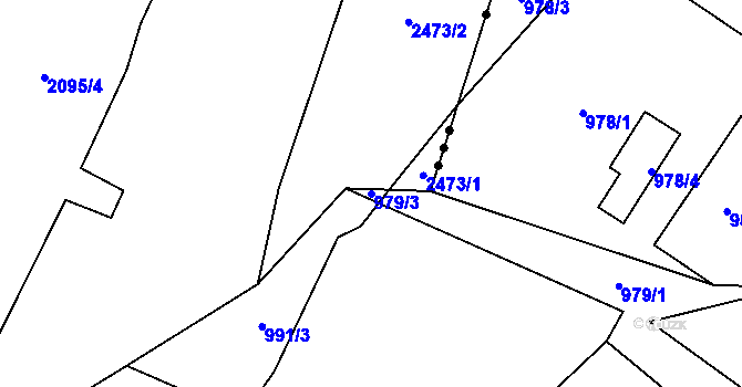 Parcela st. 979/3 v KÚ Loučky u Zátoru, Katastrální mapa