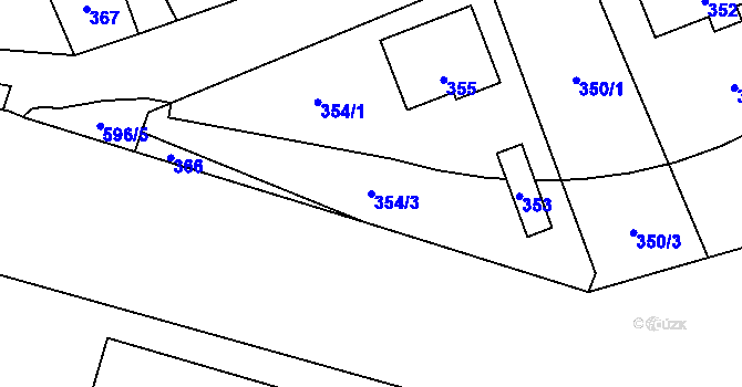Parcela st. 354/3 v KÚ Loučky u Zátoru, Katastrální mapa