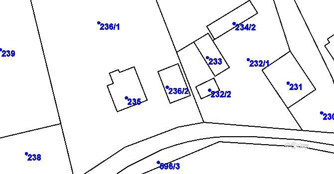 Parcela st. 236/2 v KÚ Loučky u Zátoru, Katastrální mapa