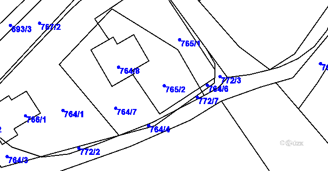 Parcela st. 765/2 v KÚ Loučky u Zátoru, Katastrální mapa