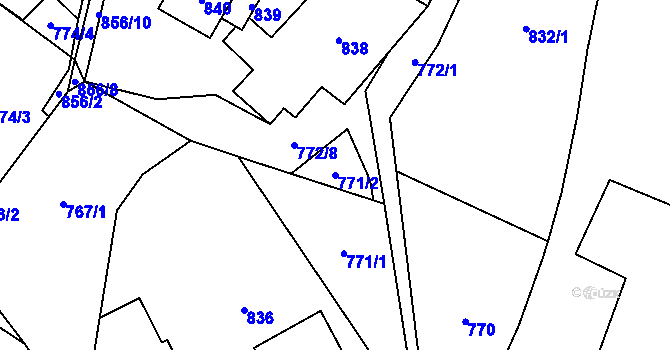Parcela st. 771/2 v KÚ Loučky u Zátoru, Katastrální mapa