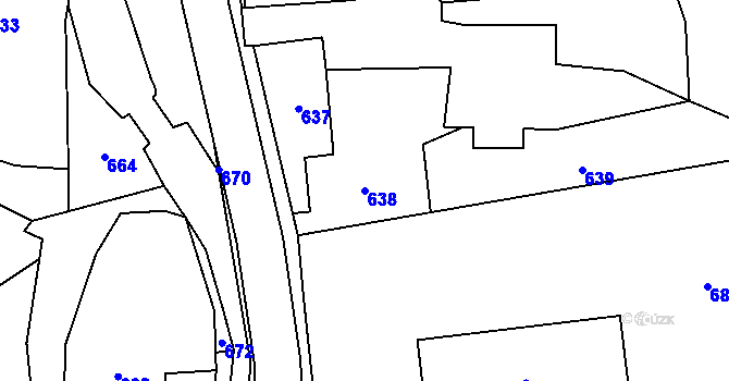 Parcela st. 638 v KÚ Zátor, Katastrální mapa