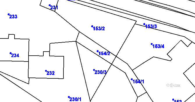Parcela st. 154/2 v KÚ Zátor, Katastrální mapa