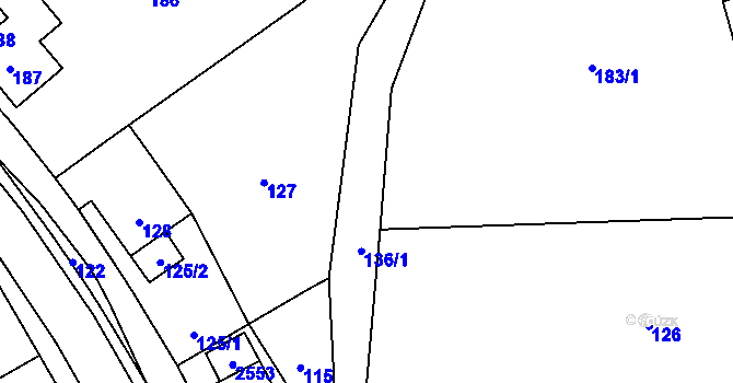 Parcela st. 136 v KÚ Zátor, Katastrální mapa