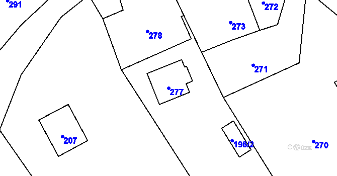 Parcela st. 277 v KÚ Zátor, Katastrální mapa