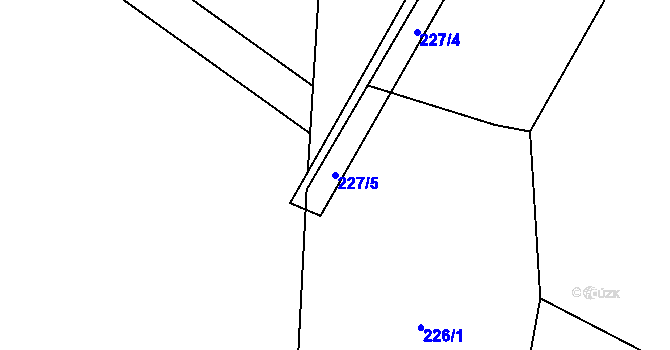 Parcela st. 227/5 v KÚ Závada u Hlučína, Katastrální mapa