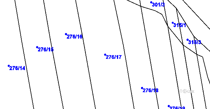 Parcela st. 276/17 v KÚ Závada u Hlučína, Katastrální mapa