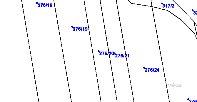 Parcela st. 276/20 v KÚ Závada u Hlučína, Katastrální mapa