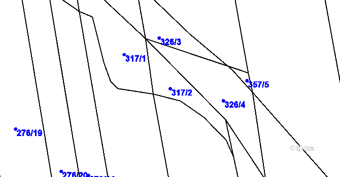 Parcela st. 317/2 v KÚ Závada u Hlučína, Katastrální mapa