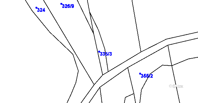 Parcela st. 335/3 v KÚ Závada u Hlučína, Katastrální mapa