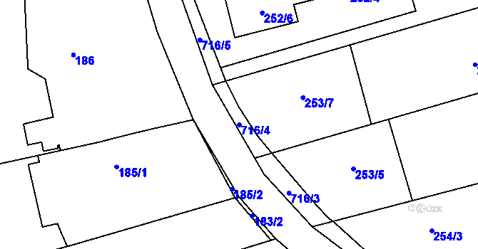 Parcela st. 716/4 v KÚ Závada u Hlučína, Katastrální mapa
