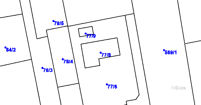 Parcela st. 77/8 v KÚ Závada u Hlučína, Katastrální mapa