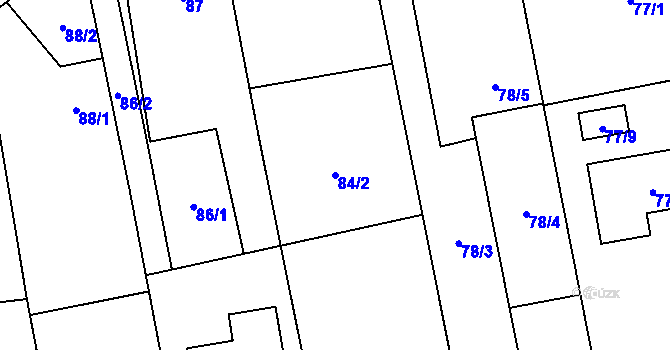 Parcela st. 84/2 v KÚ Závada u Hlučína, Katastrální mapa