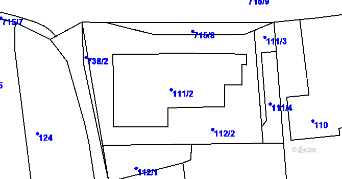 Parcela st. 111/2 v KÚ Závada u Hlučína, Katastrální mapa