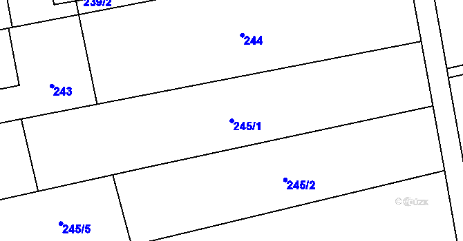 Parcela st. 245/1 v KÚ Závada u Hlučína, Katastrální mapa