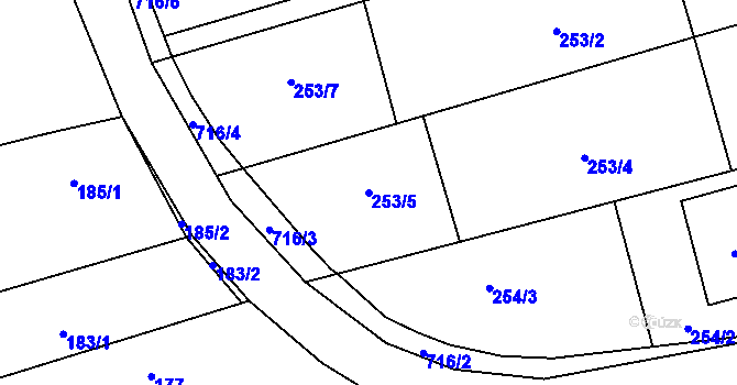 Parcela st. 253/5 v KÚ Závada u Hlučína, Katastrální mapa
