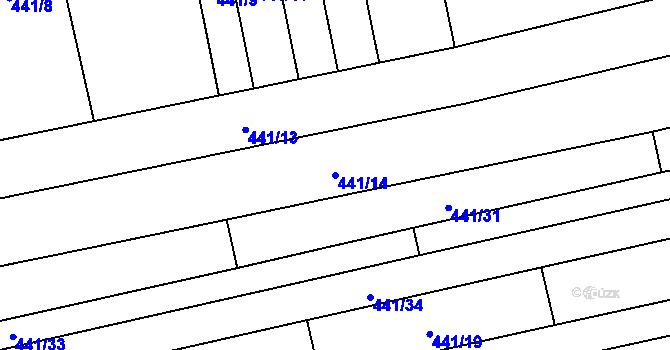 Parcela st. 441/14 v KÚ Závada u Hlučína, Katastrální mapa