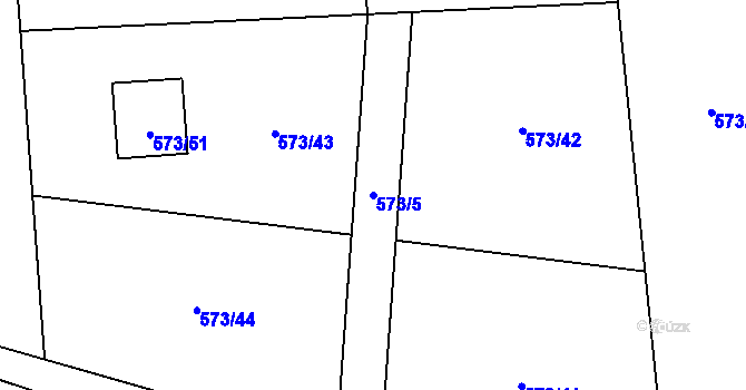 Parcela st. 573/5 v KÚ Závada u Hlučína, Katastrální mapa