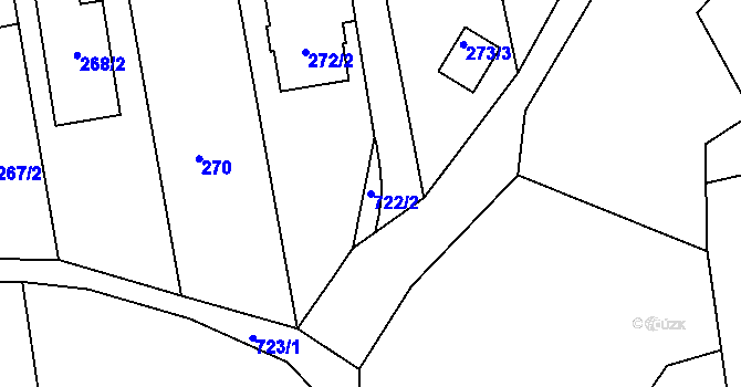 Parcela st. 722/2 v KÚ Závada u Hlučína, Katastrální mapa